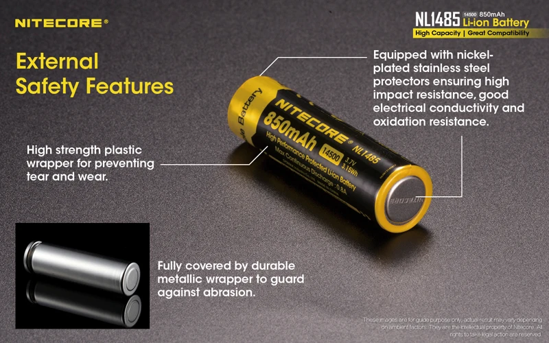 Nitecore NL1485 850mAh Protected Li-ion Battery 14500 (11)