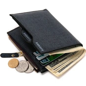 

Business Men Wallet Fashion Zipper Men Bag Coin Purse Classic Wallet Blue Brown Money Pocket