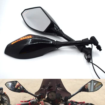 

Motorcycle Rearview Mirrors LED Turn Signal Integrated Mirrors For Kawasaki Ninja ZX6RR ZX9R ZX12R Z1000 Versys 650 Versys 1000