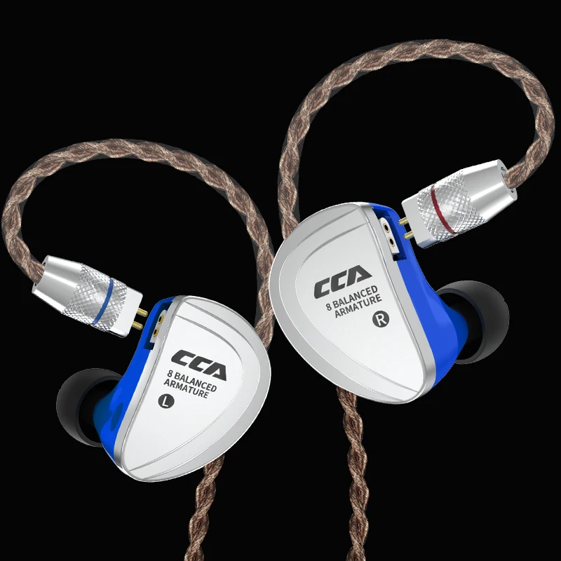 

CCA C16 Earphone Headset 8BA Drive Units HIFI Monitoring In Ear Earphone 8 Balanced Armature With Detachable Detach 2 PIN Cable