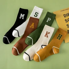 

Personality Fashion Letter Printed Socks Men and Women Couples Sports Socks Korean Trend Street Skateboard Harajuku Cotton Socks