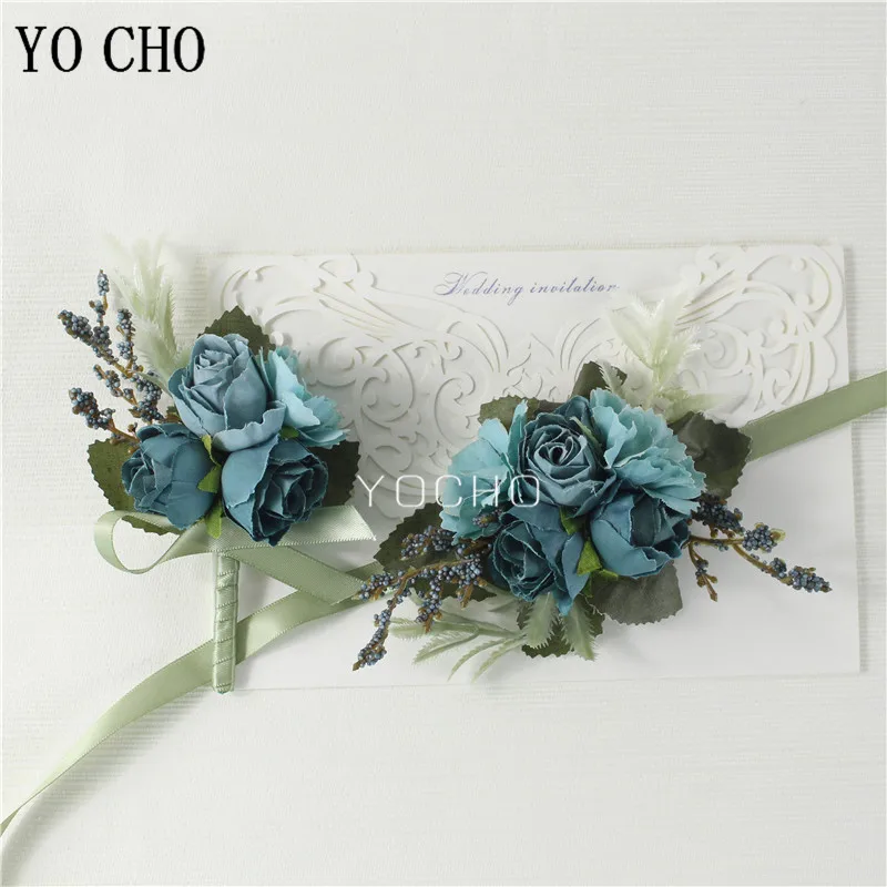 Wedding Groom Boutonniere Bridesmaid Flowers Bracelet White Rose Boutonniere Corsage Pin Flower Wedding Witness Corsages Flower
