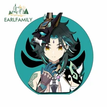 EARLFAMILY 13 سنتيمتر ل Genshin تأثير ملصقات السيارات الكتابة على الجدران ملصقات الفينيل المواد أنيمي الشارات للاهتمام خدش واقية الديكور