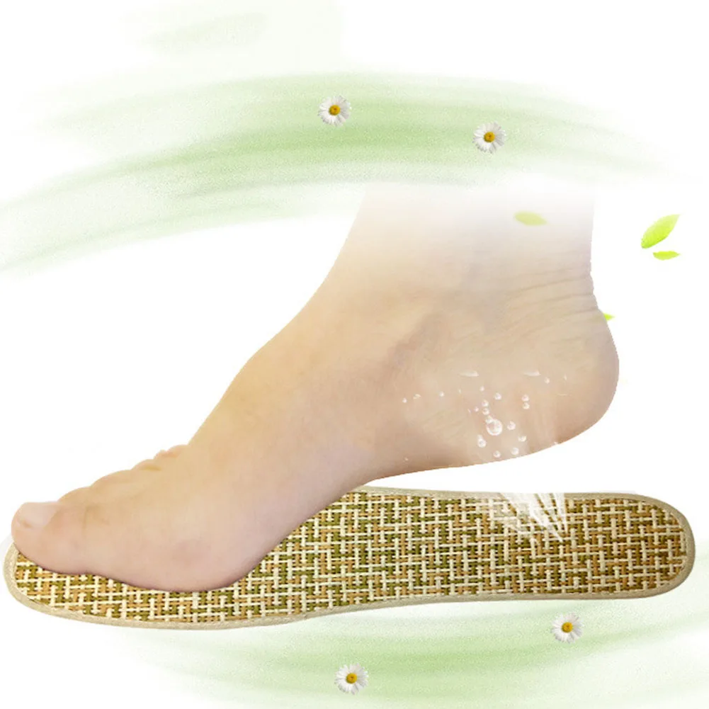 Men And Women Hand-Woven Bamboo Charcoal Linen Insoles Sports Breathable Anti-Bacterial Insoles Comfortable Insoles