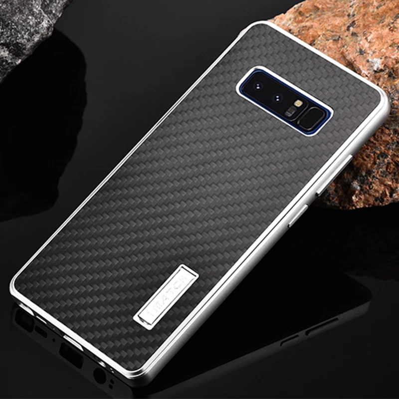 IMatch Настоящее углеродное волокно Алюминиевый металлический чехол для samsung Galaxy Note 8 роскошный полный защитный чехол для samsung Note 8 чехол