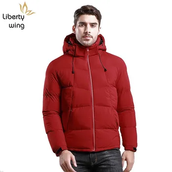 

Winter Men Parkas Casual Thick Warm Hooded Cotton Coats England Style Solid Red/Black/Gray Zipper Jacket Male Plus Size 4XL