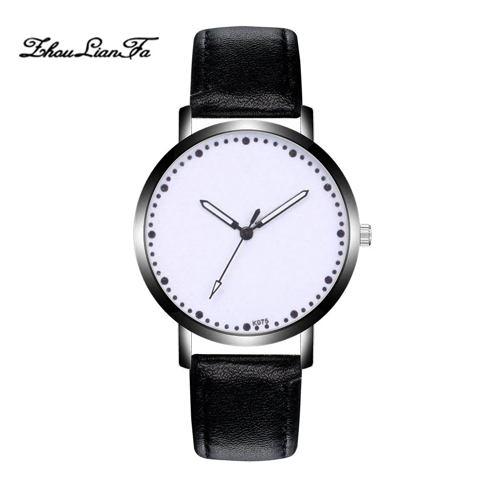 

2019 Top Selling White Simple Case Leather Watches Men Quartz Wrist Watches Sport Retro Design Creative Pattern #K075-H