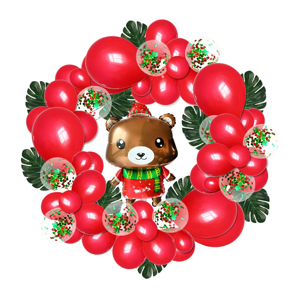 DIY christmas decoration For Home Balloons with Xmas wreath balloons chain set turtle leaves sequins Christmas balloons Set