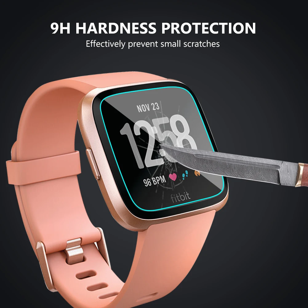 Анти-отпечаток пальца 0,26 мм квадратный Hd Закаленное стекло Защитная пленка для экрана для Fitbit Versa Смарт-часы взрывозащищенные