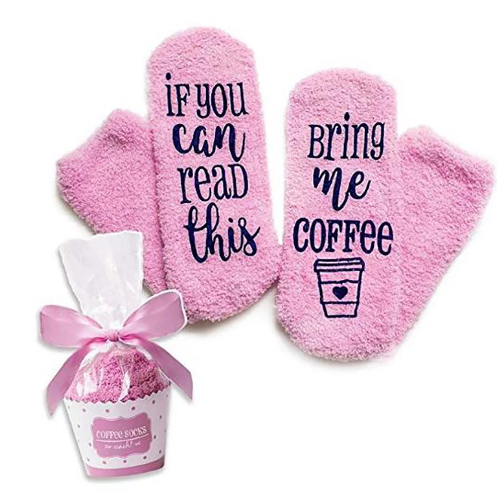 

1 Pairs If You Can Read This Pink Terry-loop Hosiery Cake Packaging For Gift Happy Wine Socks