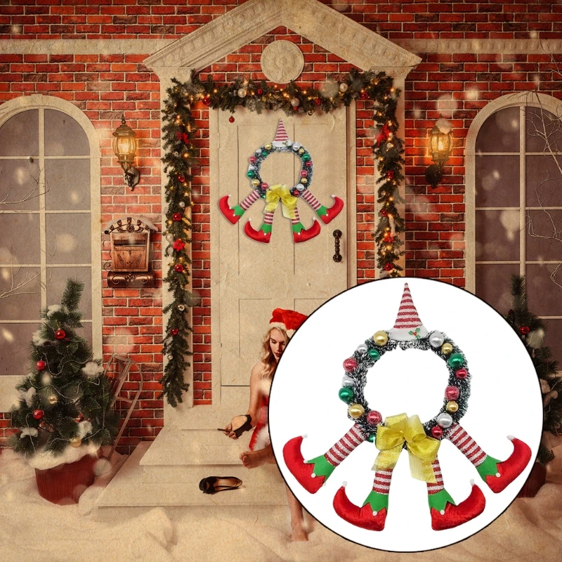 Holiday Front Door Decor Christmas Elf Front Door Wreath