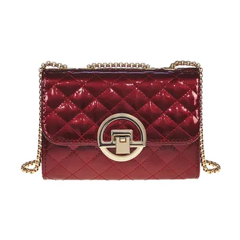 

2020 Small bag women summer texture ins messenger foreign style patent leather Lingge single shoulder chain bolsos mujer bolsa