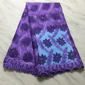

french tulle lace fabric high quality purple lace fabric tissu dentelle perle strass embroidery lace fabric for dress 5yard