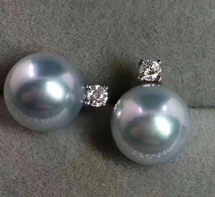 good Champagne 7-8mm AAA++ gray 7-8mm White 6.6mm Akoya Perfect Round Cultured Pearl Stud Earring 14k/20