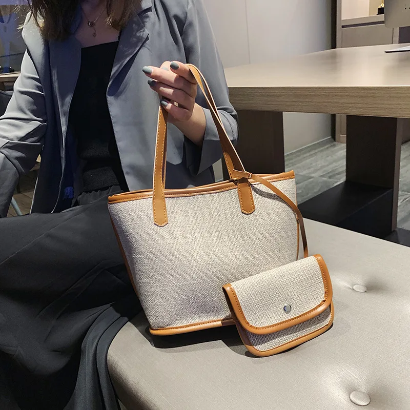 

Large Capacity Bag WOMEN'S Bag New Style 2019 Versatile Fashion Textured Shoulder Tote Bag Western Style Casual Handbag Fashion