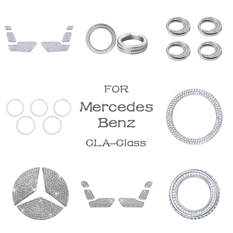 

For Mercedes Benz Accessories CLA Class C117 AMG Bling Sticker Interior Parts Decorations Trim Refit Crystal Shining Silver