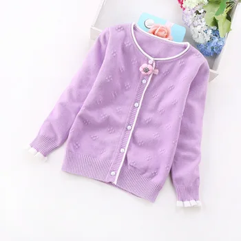 

Girls Autumn Winter Cardigan Flower Sweaters For Kids Knitted Little Girls Dress Cotton Sweater Children Clothing 2-13 Year Old