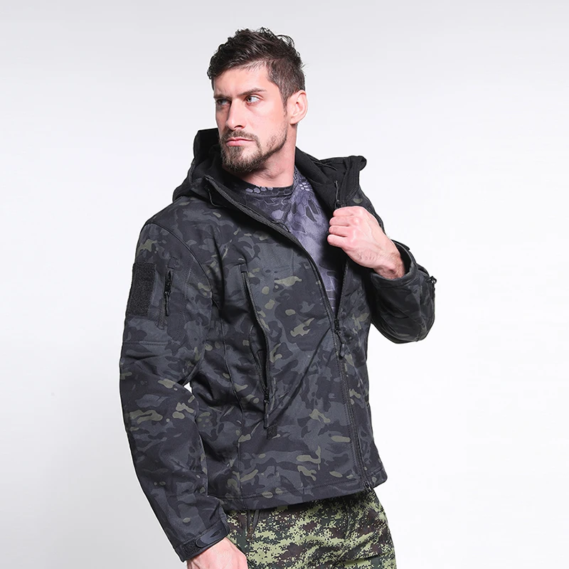 Мужская армейская камуфляжная куртка и пальто Военная тактическая куртка зимняя водонепроницаемая мягкая оболочка куртки ветровка охотничья одежда