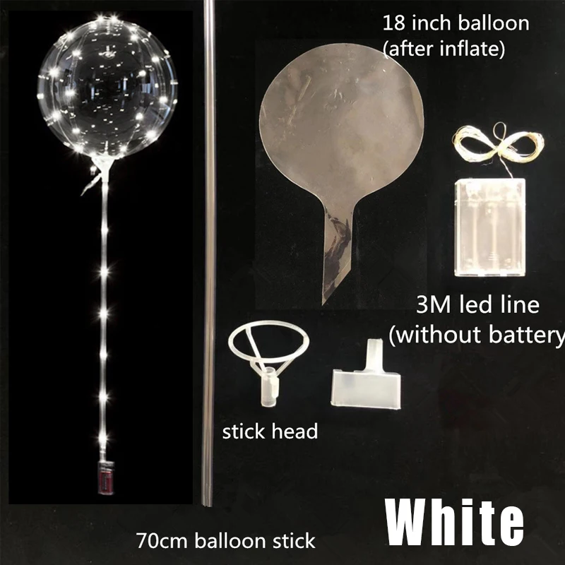 5/10/20 Упаковка из 20 дюймов светящийся светодиодный шар мыльные пузыри светодиодный шары рождественские украшения подарок на день рождения вечерние Свадебный декор - Color: White Sets