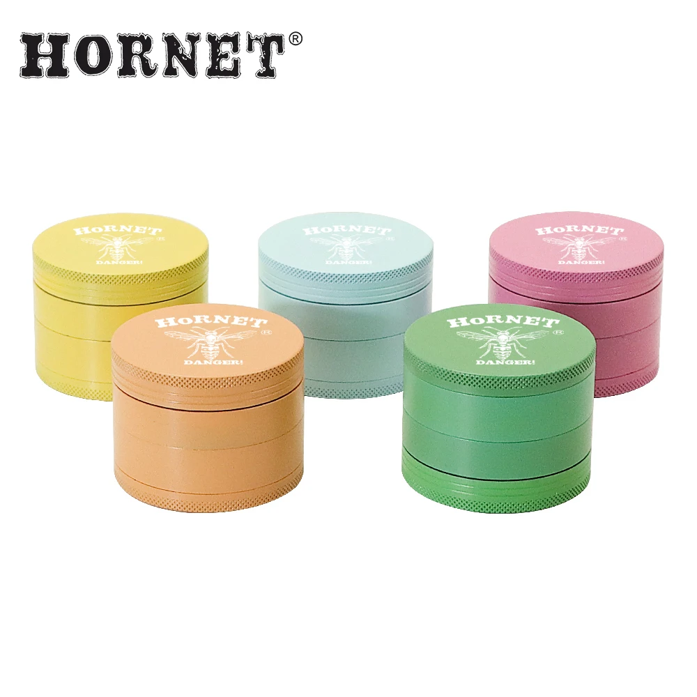 HORNET Aluminum 63MM 4 Layers Tobacco Herb Grinder Metal Non-Stick Smoking Herb Spices Grinder Crusher Smoke Accessories