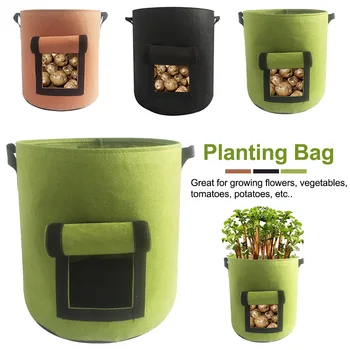 

Agriculture Potato Grow Bags Access Flap Vegetables Fruits Flowers Home Plant Containers Greenhouse Carrot Garden Planter Tomato