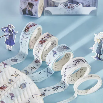 

8Pcs Kawaii Sticker Tapes Cute Whale Washi Tape Decor Masking Tapes For Kids Scrapbooking DIY Supplies Stationery