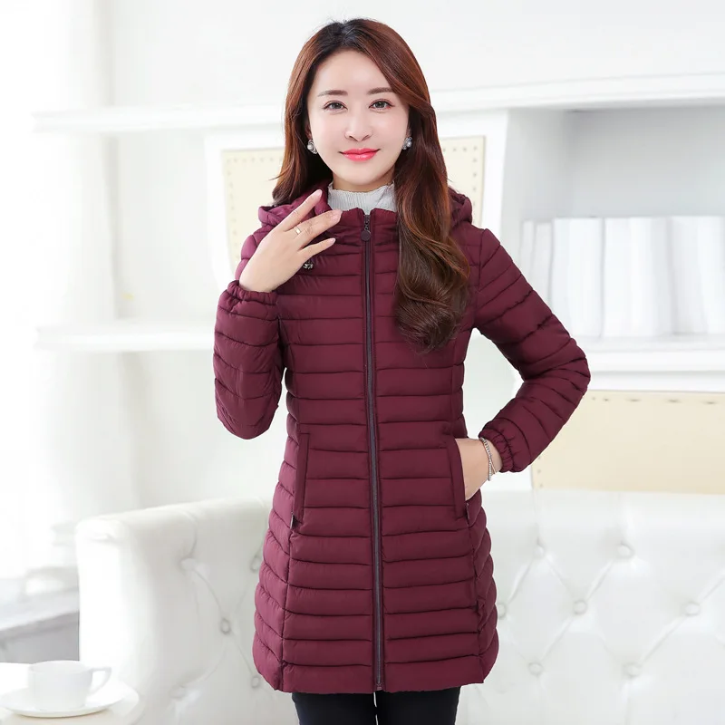 New Fashion Plus Size 4XL 5XL Women Medium Long Winter Coats Red/Black...