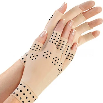 

ABGZ-Magnetic Anti Arthritis Health Compression Therapy Gloves Fingerless Gloves Health Gloves——Skin Color