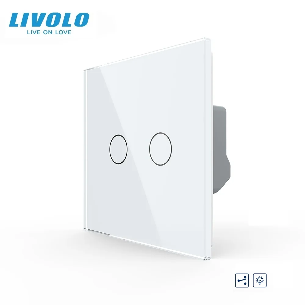 Livolo Padrão da ue Gang Vias Painel de Vidro Led Escurecimento Luzes Adaptativo Dimmer Interruptor Toque Parede para Casa Vl-c702sd11 2023