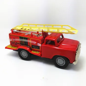 

1PCS Tin Fire Truck Fire Truck Adult Collection of Nostalgic Toys Tin Retro Toys for Children Wind Up Toy