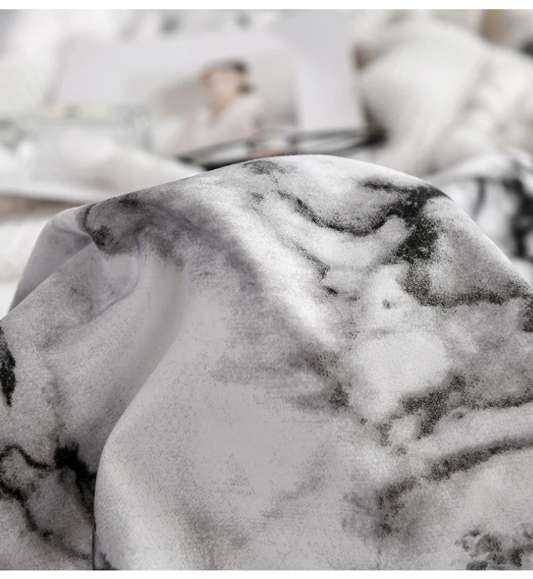 OLOEY 2/3 шт. Комплект постельного белья с печатной мрамор постельное белье белого и черного цвета пододеяльник европейского размера King queen Стёганое одеяло, покрывало одеяло