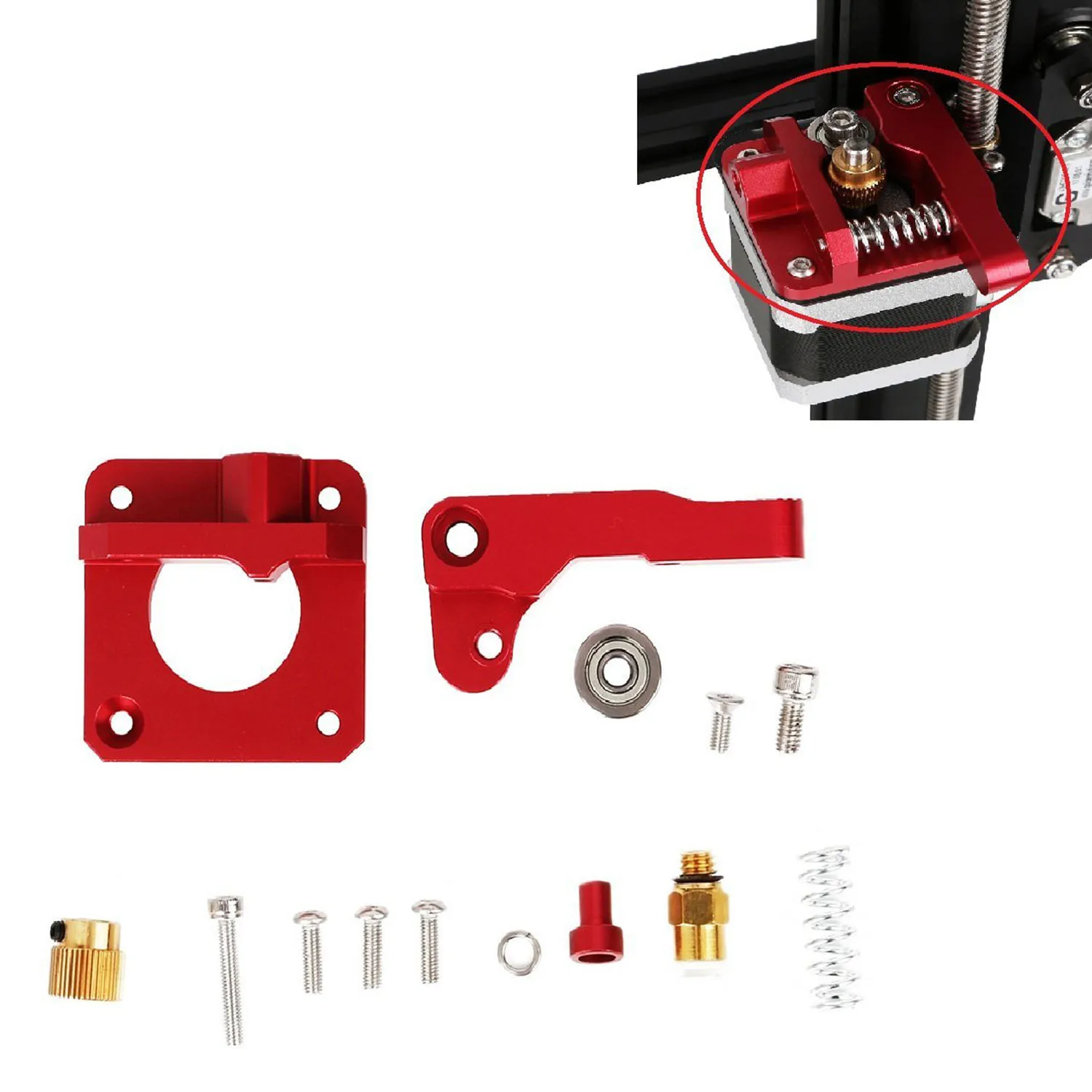 CR-10 Extruder Upgraded Replacement, Aluminum MK8 Drive Feed 3D Printer Extruders for Creality CR-10, CR-10S, CR-10 S4, CR-10