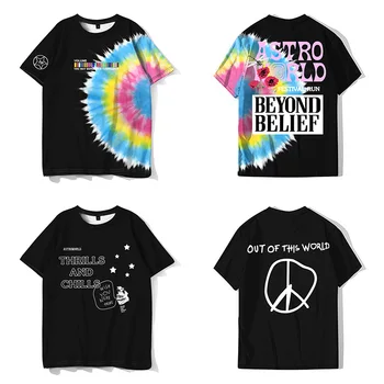

Travis Scott Astroworld T-shirt Thrills and Chills Wish You Were Here Tshirts Men and Women Fashion Harajuku Tee Tops Camiseta
