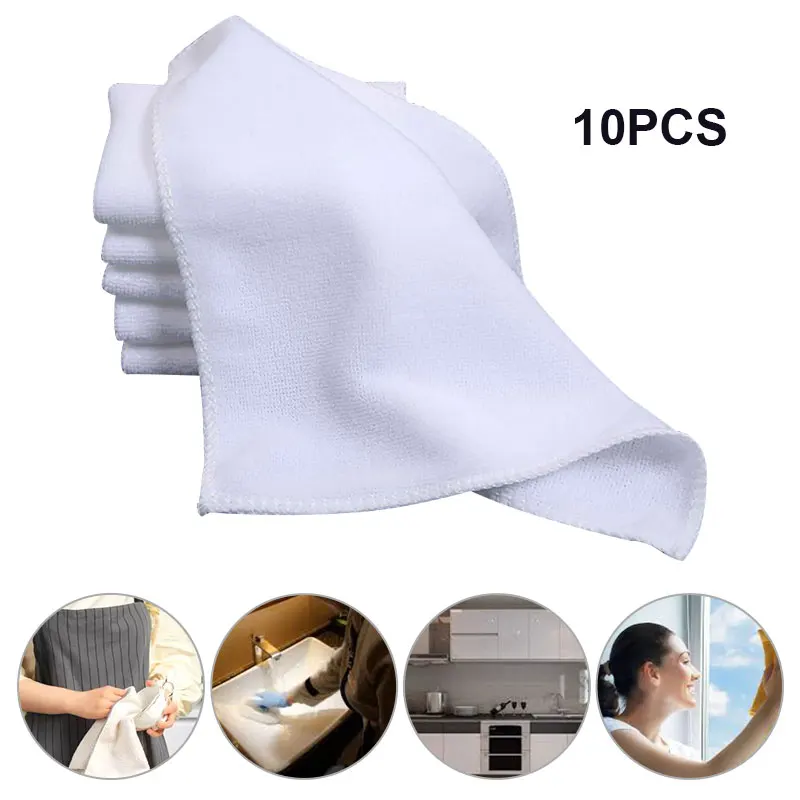 10 Pcs/Lot Microfibre Cleaning Cloths Detailing Car Wash Useful Cleaning Cloth Machine Washable Multifunctional Large Duster