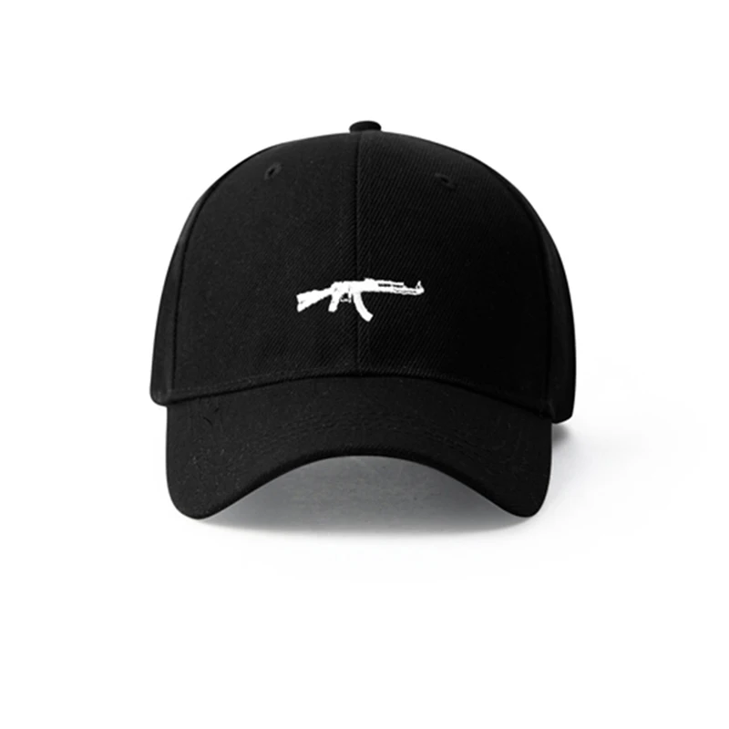 

3d Gun Embroidery Black Mens Hants and Caps Summer Hip Hop Snapback High Street Hats for Men Baseballcap Boys