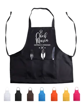 

Personalized Apron with Pocket Mother Grandmother Your Name Custom Text Cooking Bakery Chef Wedding Gift Housewarming Wife Gift