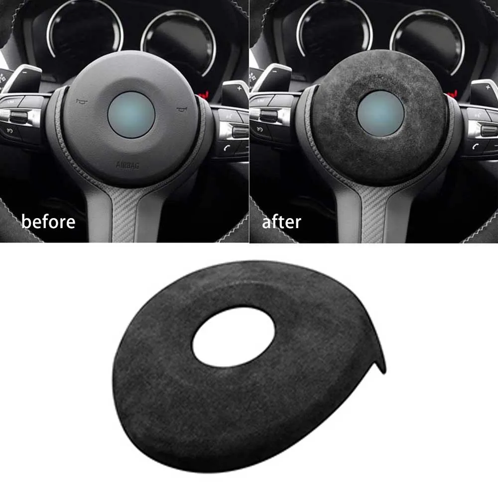 Новинка замша ПВХ Автомобильная подушка безопасности на руль украшение для BMW F