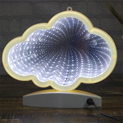 Cloud USB 3D новизны лампы с изображением луны и звезд, бесконечность туннельный светильник для детей светодиодный зеркальная лампа, лампа светильник с милым сердечком домашний декор - Цвет: Cloud