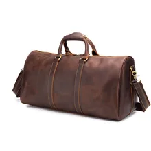 Натуральная кожа Дорожная сумка для мужчин Круглый Шап вещевой мешок для деловой поездки Мужская Выходная сумка дальняя дорожная большая сумка