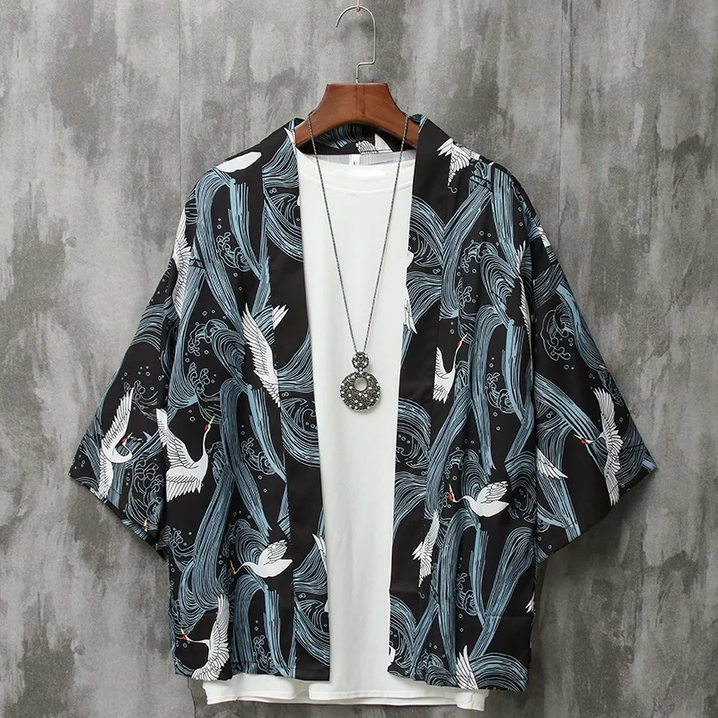 Japanese Kimono Man Traditional Japanese Kimonos Cardigan Kimono Men Yukata Men Male Streetwear Haori 10632