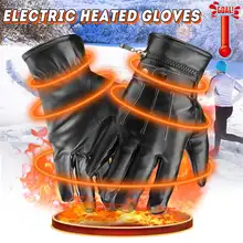 1 пара, зимние перчатки с электрическим подогревом, термальные перчатки для катания на лыжах, перчатки для езды на велосипеде и мотоцикле, теплые руки, перезаряжаемый аккумулятор, унисекс, черные