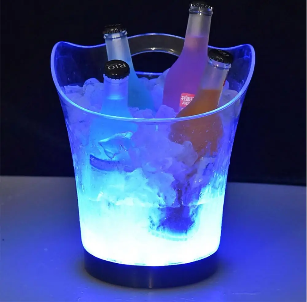 Waterproof LED Rechargeable Ice Bucket 5.5L wine whisky Cooler Colors Changing Champagne Wine Bucket for Party Home Bar nightclub