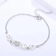 1 шт. креативный браслет с надписью «Love», тонкая серебряная цепочка на запястье, Элегантные Очаровательные ювелирные изделия на запястье для женщин и девушек