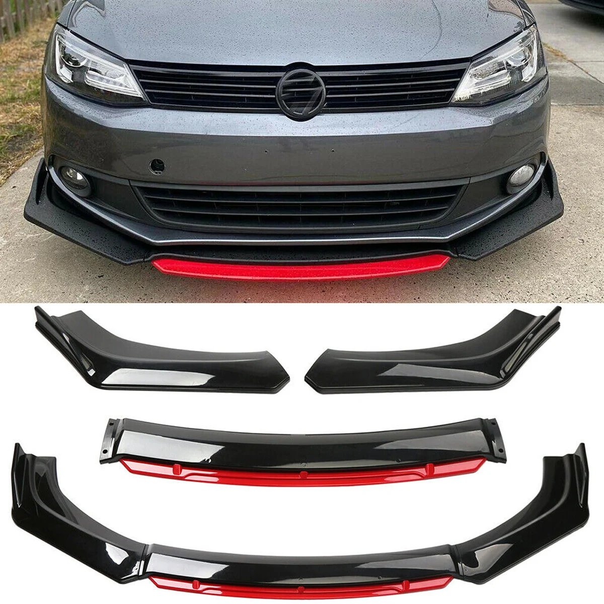 For Volkswagen VW Jetta MK5 MK6 MK7 Front Bumper Lip Side Splitter Chin