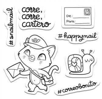 

Spanish Postman cat stamp Clear Stamp for Scrapbooking Transparent Silicone Rubber DIY Photo Album Decor 107