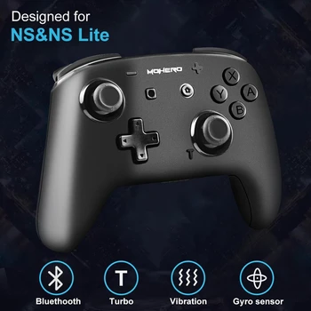 

Controller Wireless Bluetooth Gamepad with Six-Axis Turbo Vibration for NS Switch/Switch Lite/Windows/Android