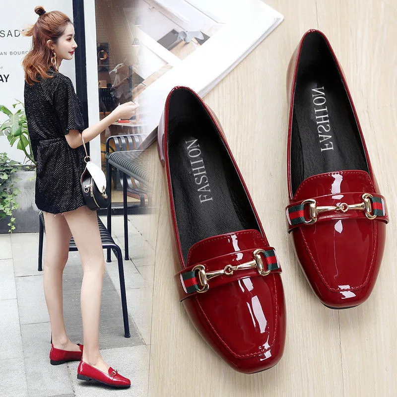 

INS Small Leather Shoes Women's Fashion Retro 2019 New Style Spring And Autumn Versatile Korean-style British Style Students Pat