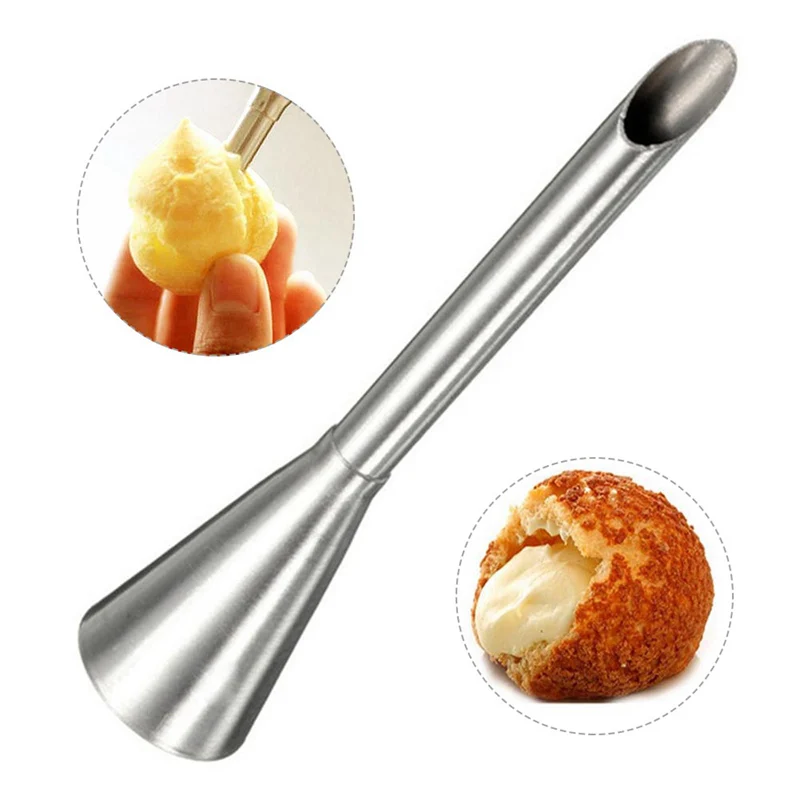 

Stainless Steel Long Cake Tools Puff Nozzle Tip Set Decorating Tool Pastry Decor Cream Nozzle