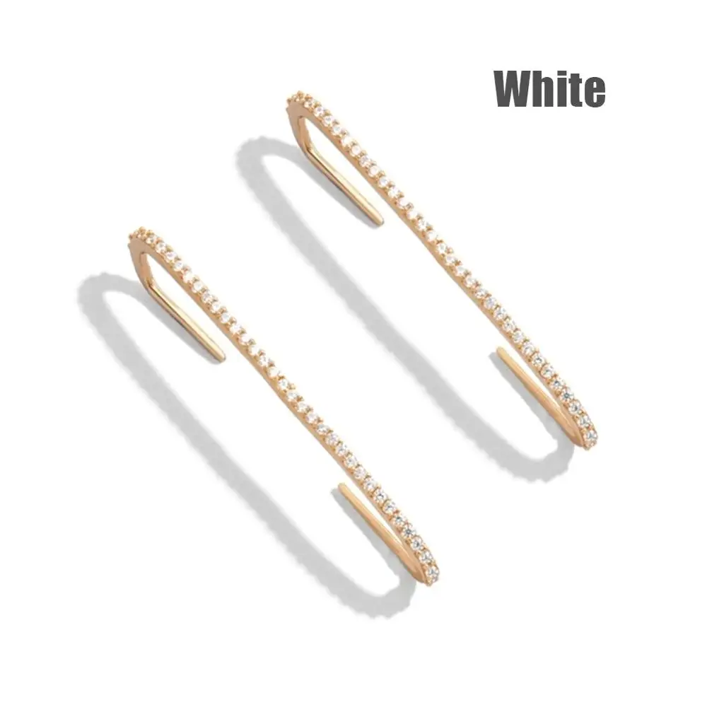 1pair style 15 Разноцветные стразы, новая мода, Кристальные каффы для ушей в богемном стиле, креативные С-образные маленькие каффы для ушей, клипсы, серьги для женщин, ювелирные изделия - Окраска металла: 1pair style 15