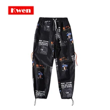 Летние штаны для бега, хип-хоп штаны, принт со звездой, мужские спортивные штаны Харадзюку, уличная мода, повседневные спортивные штаны